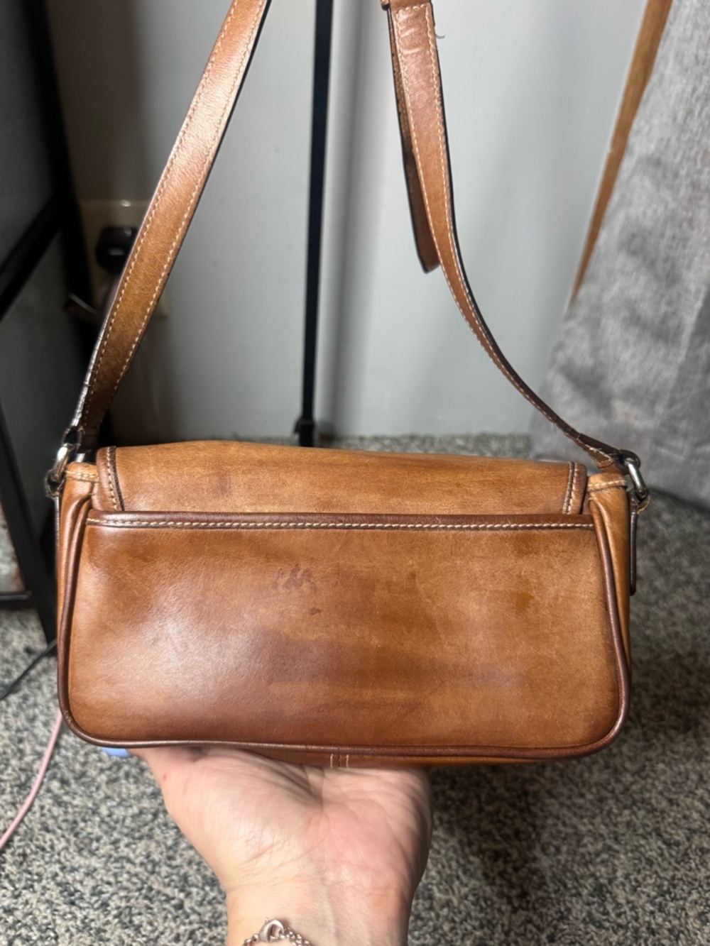 Vintage COACH bleeker double buckle Brown Leather Crossbody Bag - Picture 4 of 8